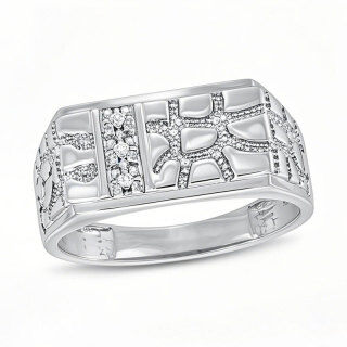Anillo de bodas personalizado de oro blanco de 10 quilates con diamantes redondos para hombre, color D, claridad VVS1-VS1, certificado IGI 3EX.-15