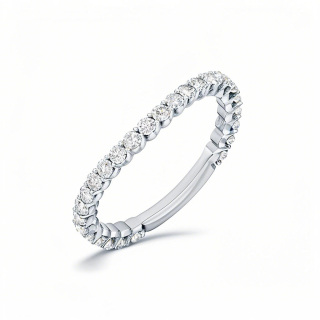 10K White Gold Round Lab Created Diamond Custom Wedding Ring D Color VVS1-VS1 Clarity 3EX-6
