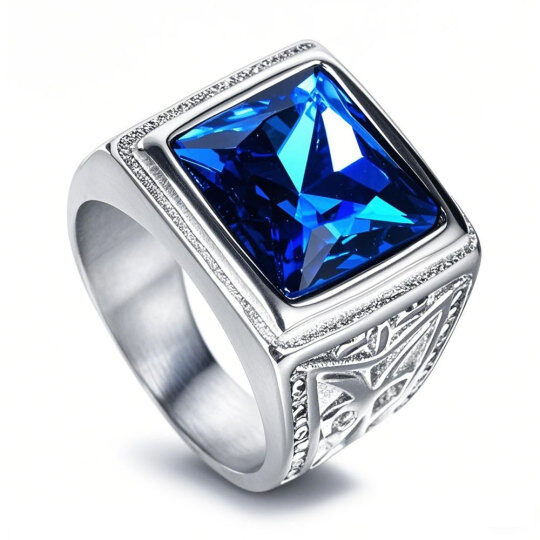 Platinum Sapphire Ring for Men