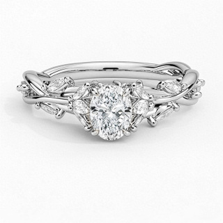 10K White Gold 1 to 3.5 CT.T.W. Oval Cut Lab Created Diamond Engagement Band 3EX IGI Certified-4