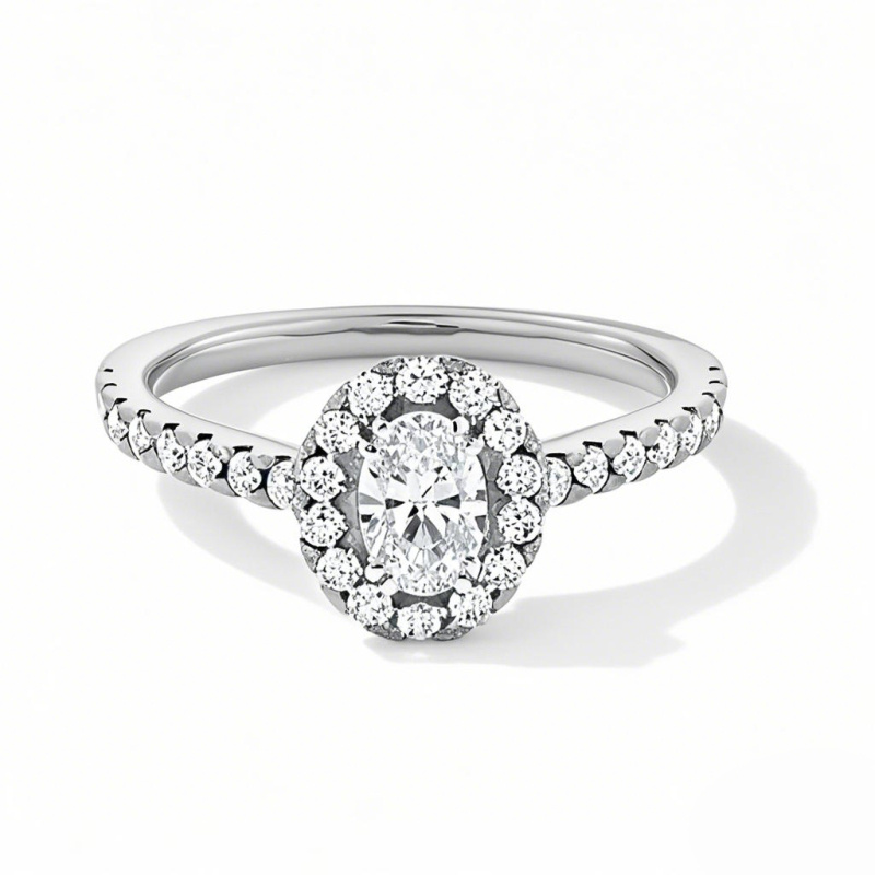 10K White Gold 1 to 3.5 CT.T.W. Oval Lab Created Diamond Custom Vintage Engagement Ring D VVS1-VS1 IGI Certified-1