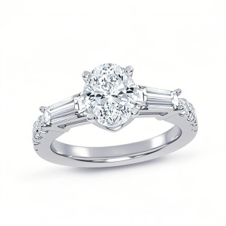 10K White Gold 1 to 3.5 CT. T.W Round Cut Lab Created Diamond Engagement Ring D VVS1-VS1 Clarity 3EX IGI Certified-16