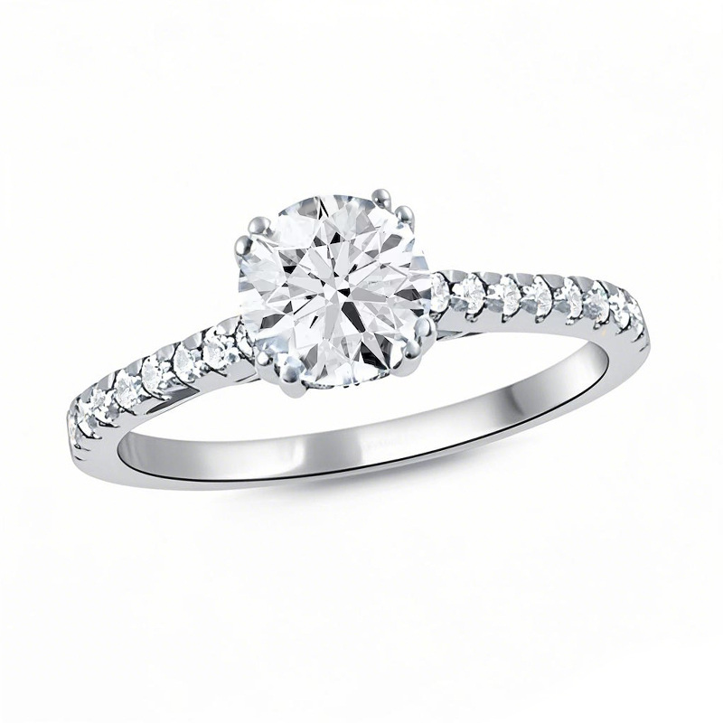 10K White Gold 1 to 3.5 CT.T.W. Round Lab Created Diamond Custom Engagement Ring IGI Certified-1