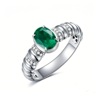 10K White Gold 1 to 5 CT Emerald Custom Ring-10