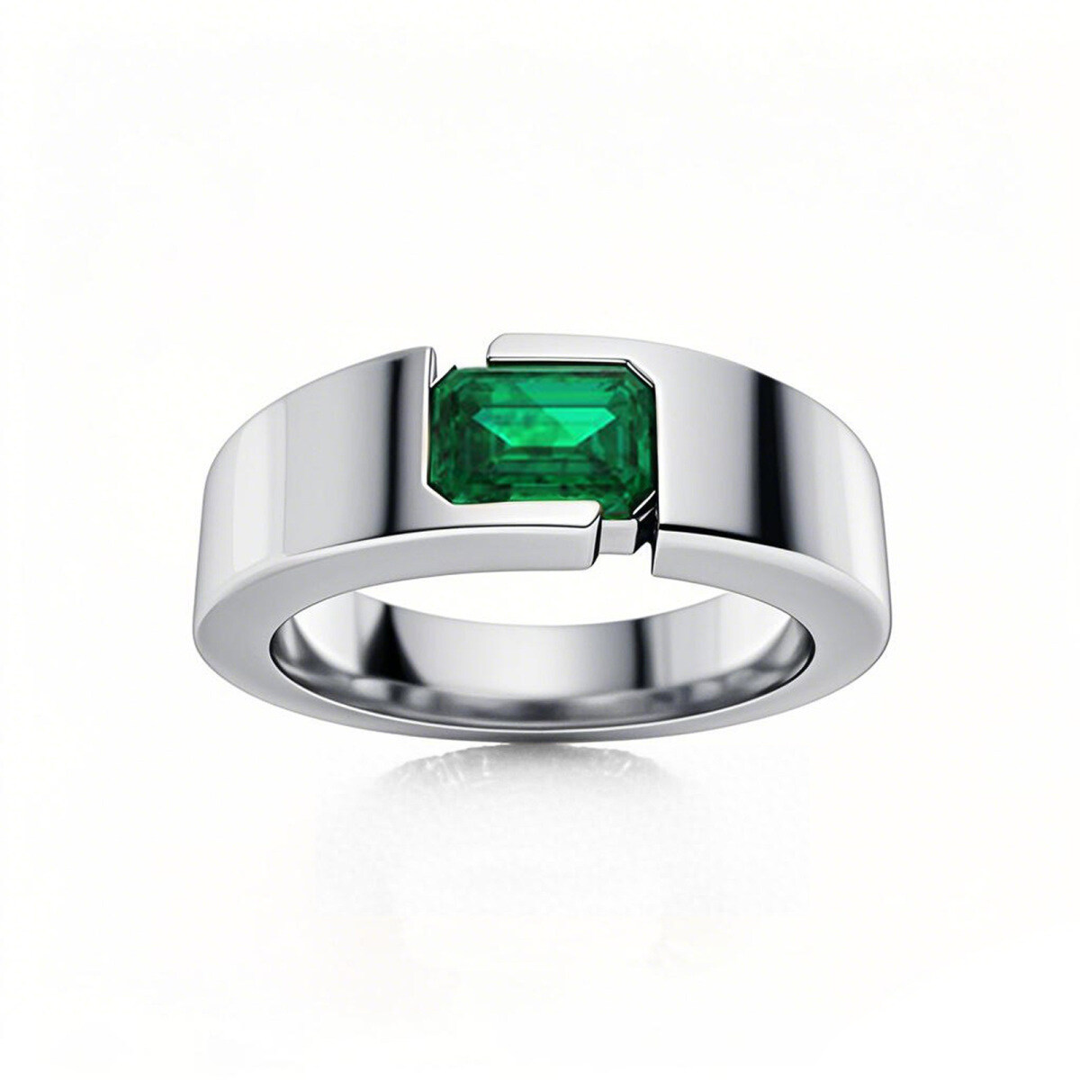 Platinum 1 to 5 CT Emerald Cut Custom Gemstone Anniversary Band-1