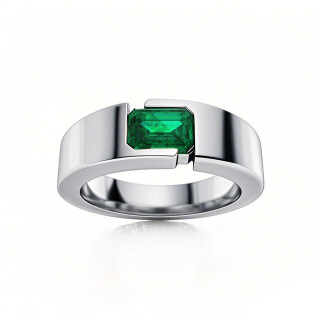 10K White Gold 1 to 5 CT Emerald Cut Custom Gemstone Anniversary Band-18