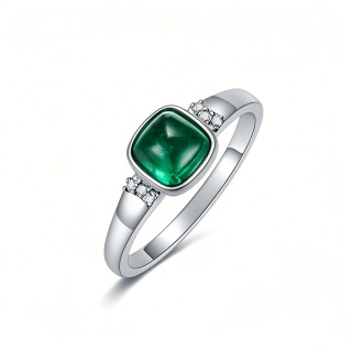 10K White Gold 1 to 5 CT Princess Cut Lab Created Emerald Ring-11