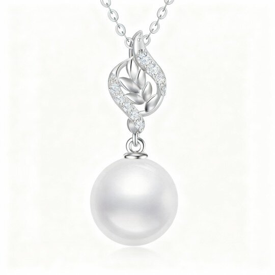 Perlenkette aus 10-karätigem Weißgold, 18 Zoll + 1 Zoll + 1 Zoll Verlängerung