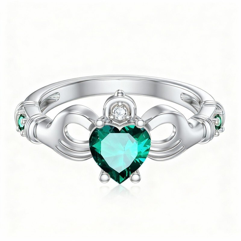 14K White Gold 1CT Heart Cut Diamond Custom Wedding Ring-1