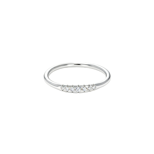 Anillo apilable personalizado de oro blanco de 10 quilates con diamantes de laboratorio redondos de 0,25 ct, color D, claridad VVS1-VS1 (3EX).