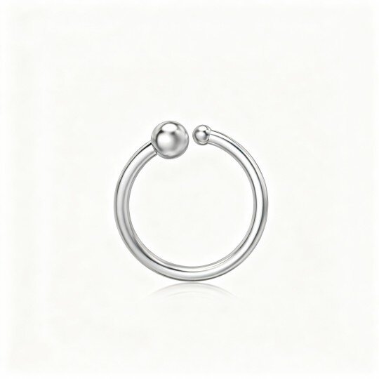 Anillo nasal de bola de oro blanco de 10 quilates