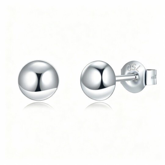 10K White Gold Ball Stud Earrings