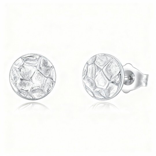 10K White Gold Ball Stud Earrings