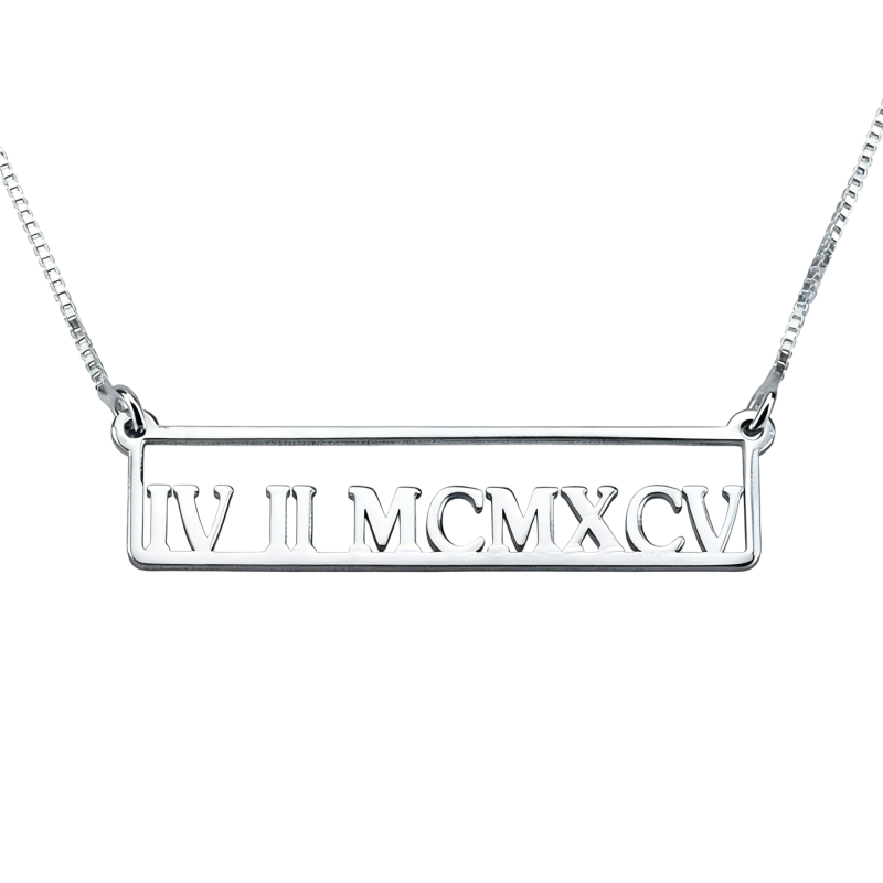 Collar con barra de oro blanco de 14 quilates-1