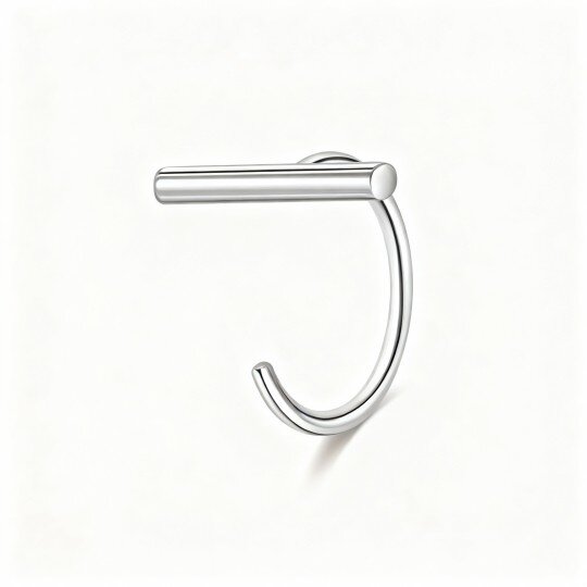 10K White Gold Bar Nose Ring
