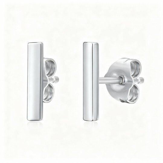 10K witgouden staafjesoorbellen