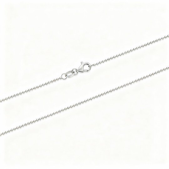 10K White Gold Bead Necklace