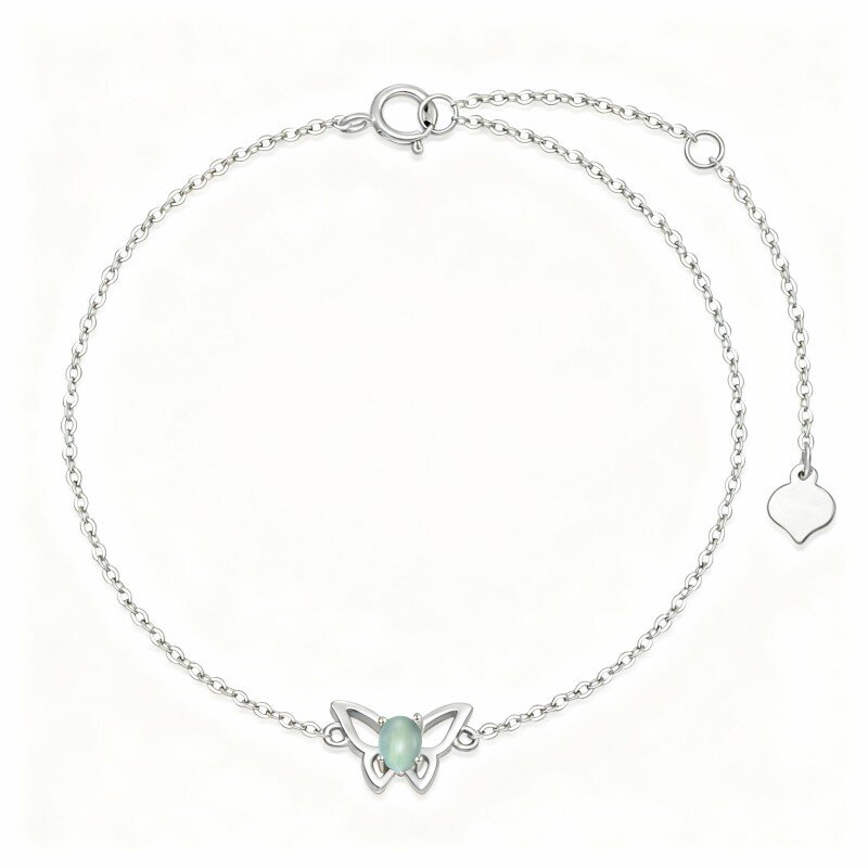 Schmetterlings-Charm-Armband aus 10-karätigem Weißgold-3