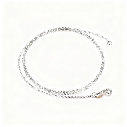 Colar com corrente de elos em ouro branco 10K