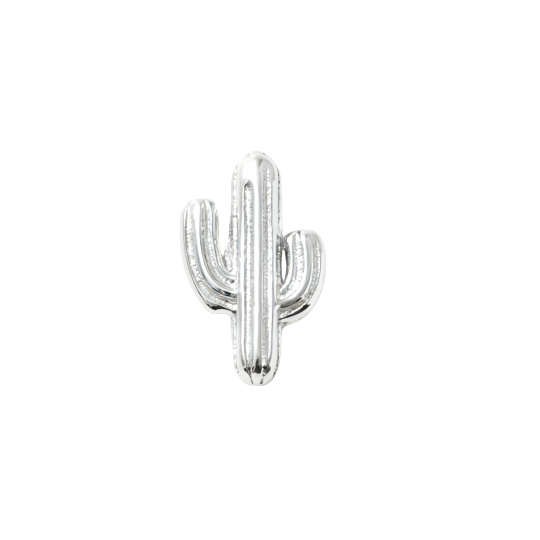 Boucles d'oreilles clous cactus en or blanc 10 carats