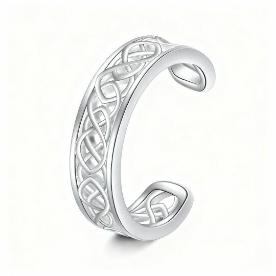 10K White Gold Celtic Knot Cuff Earrings
