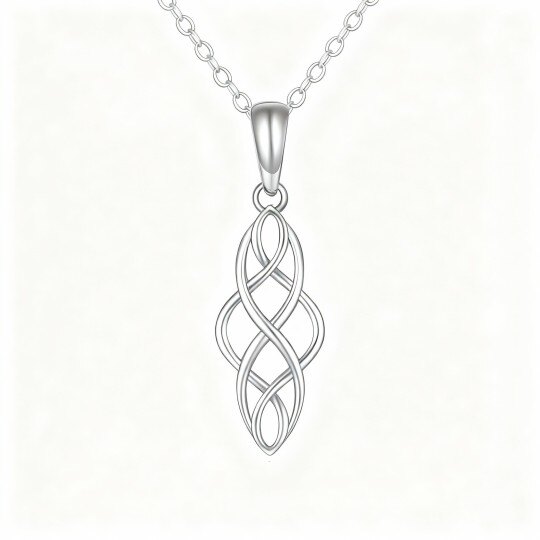 10Kホワイトゴールド ケルトノットペンダントネックレス