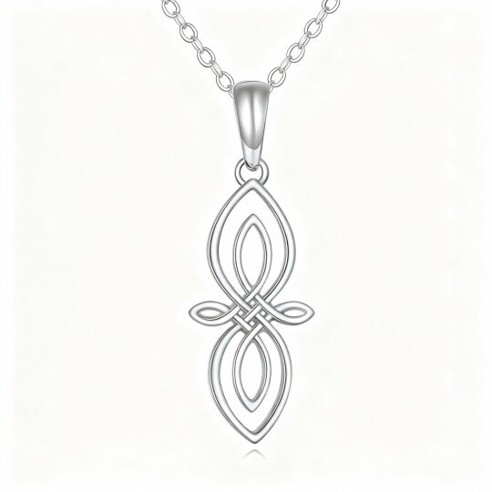 10Kホワイトゴールド ケルトノットペンダントネックレス