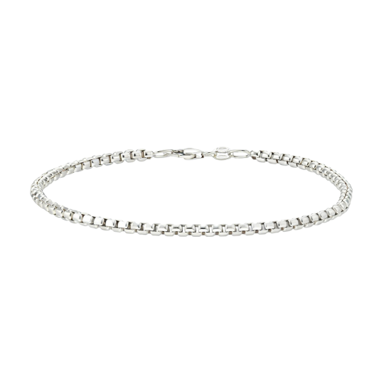 Pulseira de corrente em ouro branco 10K para homem