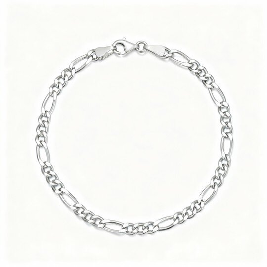 Pulseira de corrente em ouro branco 10K