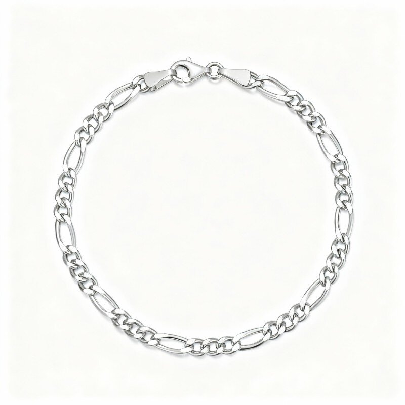 10K White Gold Chain Bracelet-1