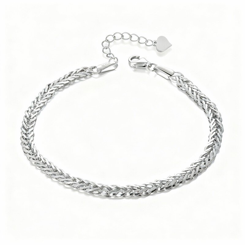 Bransoletka z łańcuszkiem z 10-karatowego białego złota-15