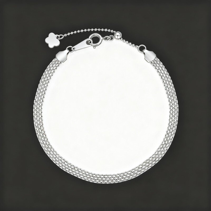 10K White Gold Chain Bracelet-17