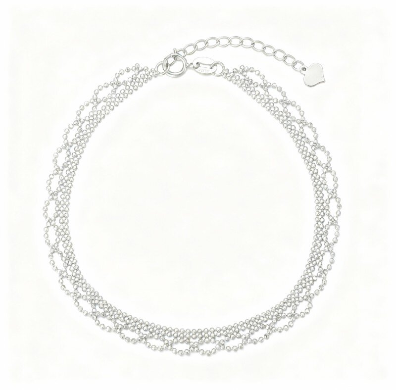 10K White Gold Chain Bracelet-18