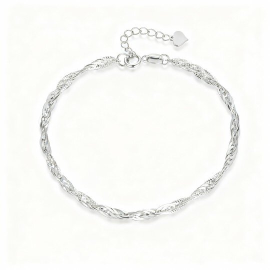 10K White Gold Chain Bracelet