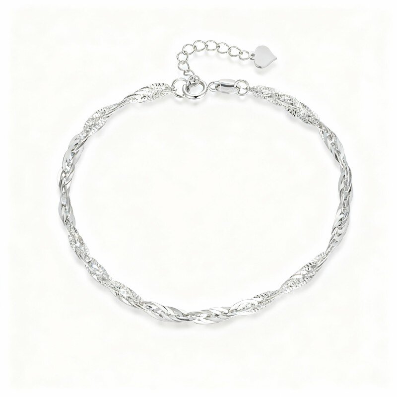 Bracelet chaîne en or blanc 10 carats-15