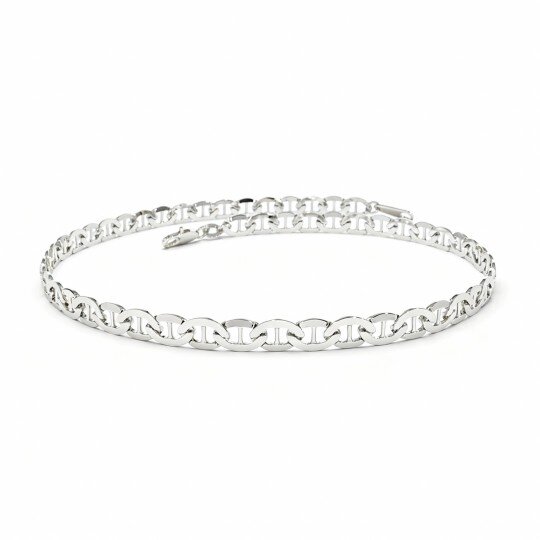 Bracelet chaîne en or blanc 10 carats