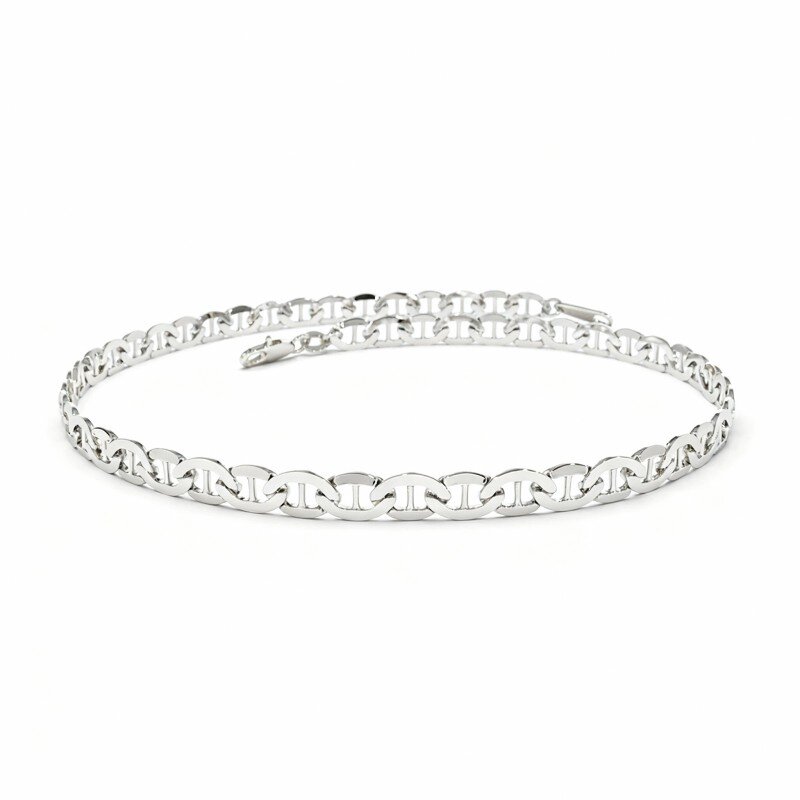 10K White Gold Chain Bracelet-13