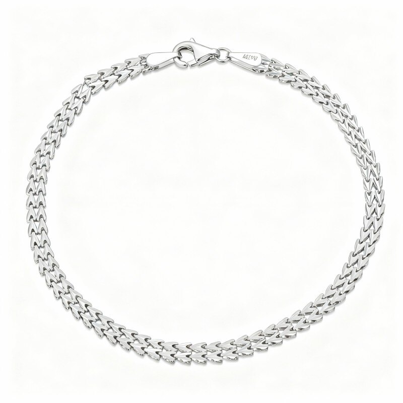 سوار سلسلة من الذهب الأبيض عيار 18 قيراطًا-1