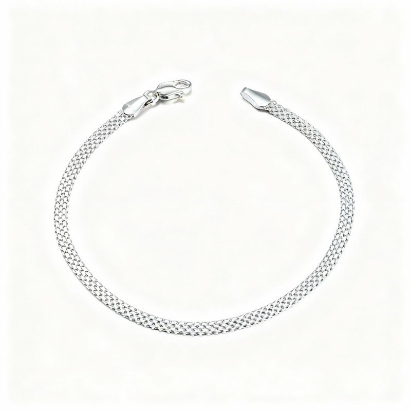 سوار سلسلة من الذهب الأبيض عيار 18 قيراطًا-1