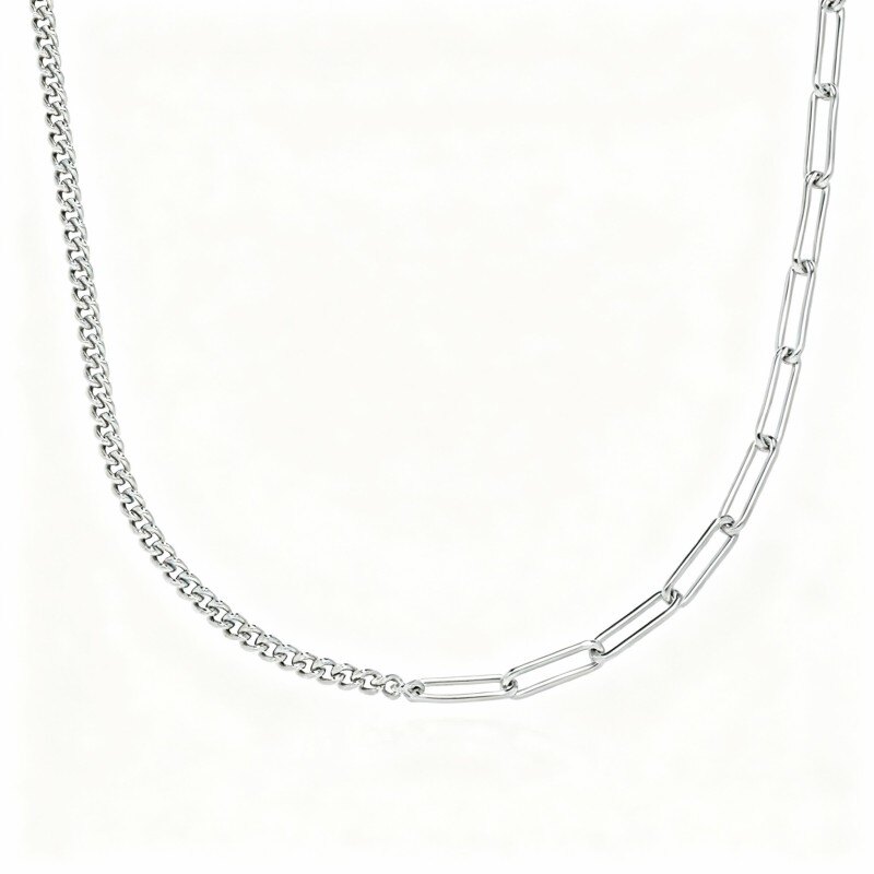 Naszyjnik z łańcuszkiem z 14-karatowego białego złota-1