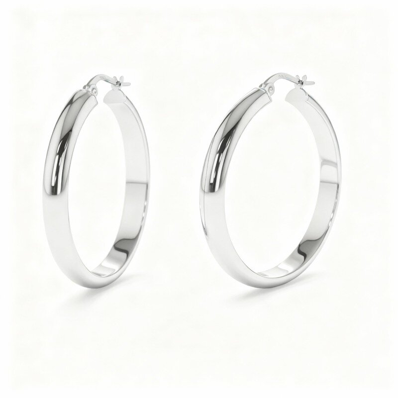 10K witgouden cirkelvormige oorringen-4