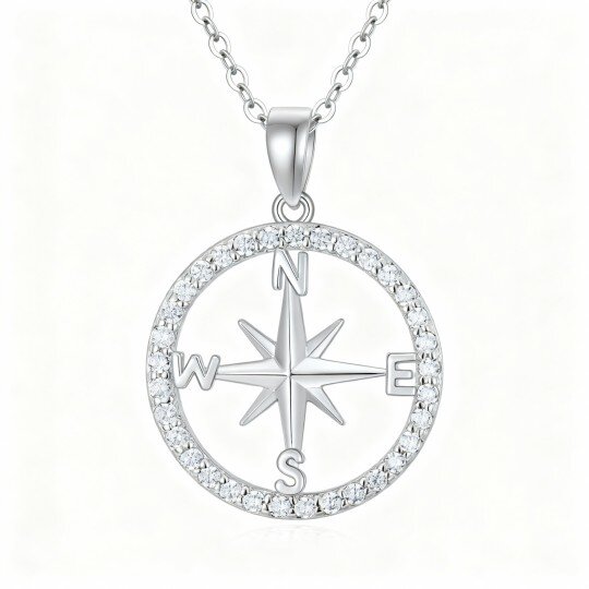 10K White Gold Couple Pendant Necklace