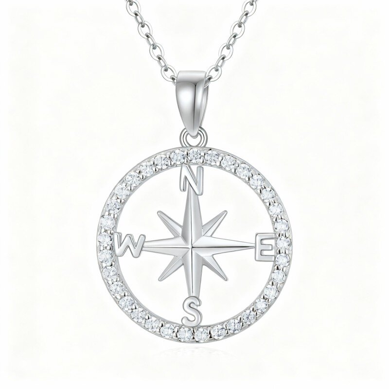 Collier pendentif couple en or blanc 10 carats-10