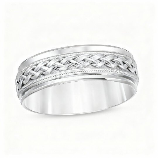 Aliança de casamento em ouro branco 9K para casais.