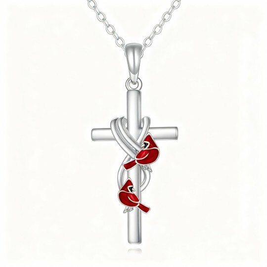 10K White Gold Cross Pendant Necklace
