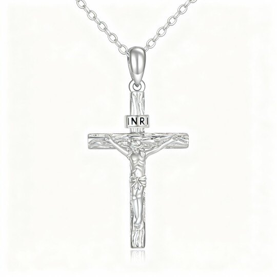 10Kホワイトゴールドクロスペンダントネックレス