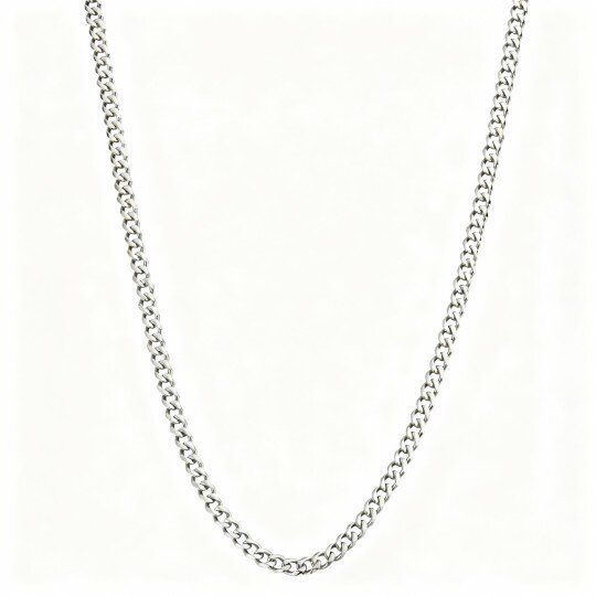 Platinum with White Gold Plated Cuban Link Chain for Men