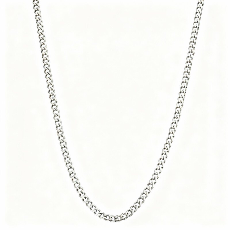 Platynowy łańcuszek z ogniwami kubańskimi pokryty białym złotem dla mężczyzn-1