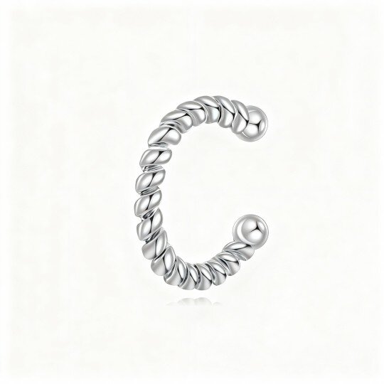 10K White Gold Cuff Earrings