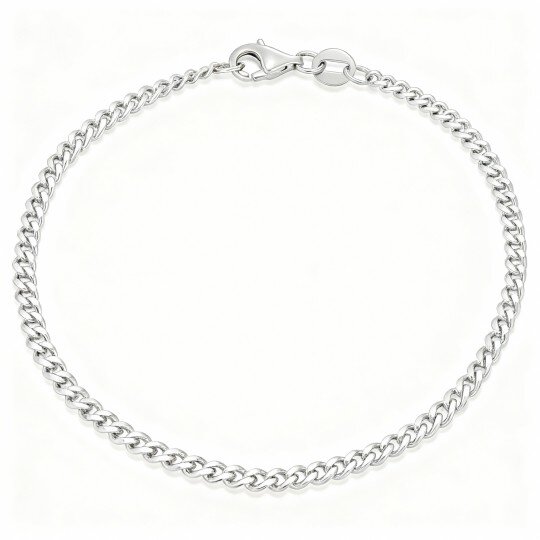 10K White Gold Curb Chain Bracelet
